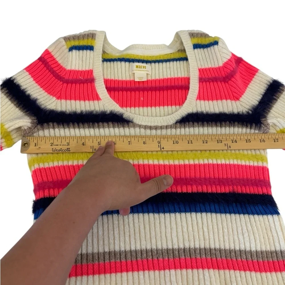 Maeve Anthropologie Scoop Neck Eyelash Stretch Sweater Top Women’s Large